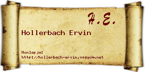 Hollerbach Ervin névjegykártya