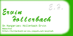 ervin hollerbach business card